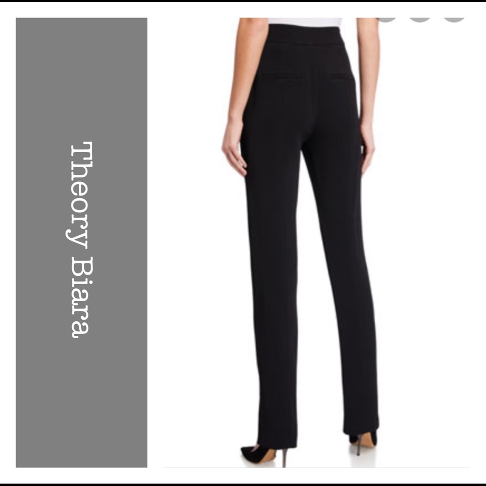 Theory Biara black skinny side zipper Wool pants